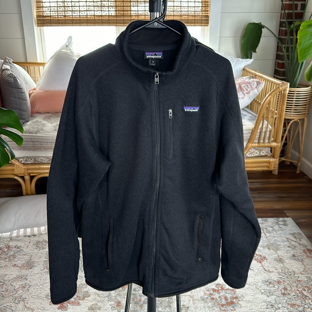 PATAGONIA Mens Better Sweater Pullover Jacket Full Zip Size XL Black